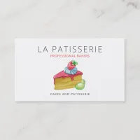 Modern Cute Pink Cheesecake Bakery Pastry Chef Bus Business Card