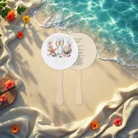 Coastal Chic Beach Wedding Program Hand Fan