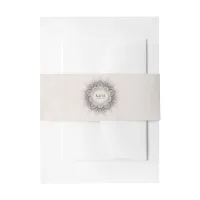 Mandala Lace Wedding Neutrals ID478 Invitation Belly Band