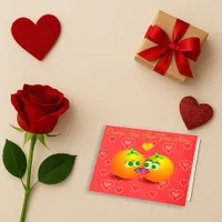 Pink Orange Pun Love Greeting Card