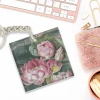 Ellis Rowan Sacred Lotus Water Lily Vintage Flower Keychain