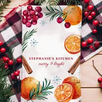 Cranberry Orange Cinnamon Custom Christmas Kitchen Towel