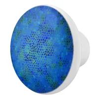 Blue Dinosaur Hide Ceramic Knob