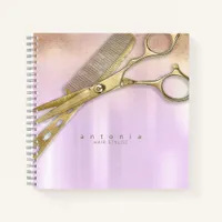 Sheen and Shears Hair Stylist Gold/Orchid ID814 Notebook