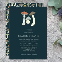 Rustic Elegant Woodland Wild Mushrooms Wedding Invitation