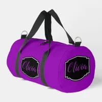 Vibrant, Bold Fuchsia Purple Personalized Duffle Bag