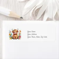 Highland Cow Animal Baby Shower  Label