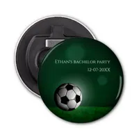 Green Soccer Birthday / Bachelor Party Bottle Opener