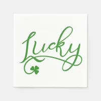 Lucky Shamrock St Patricks Day Party Paper Napkins