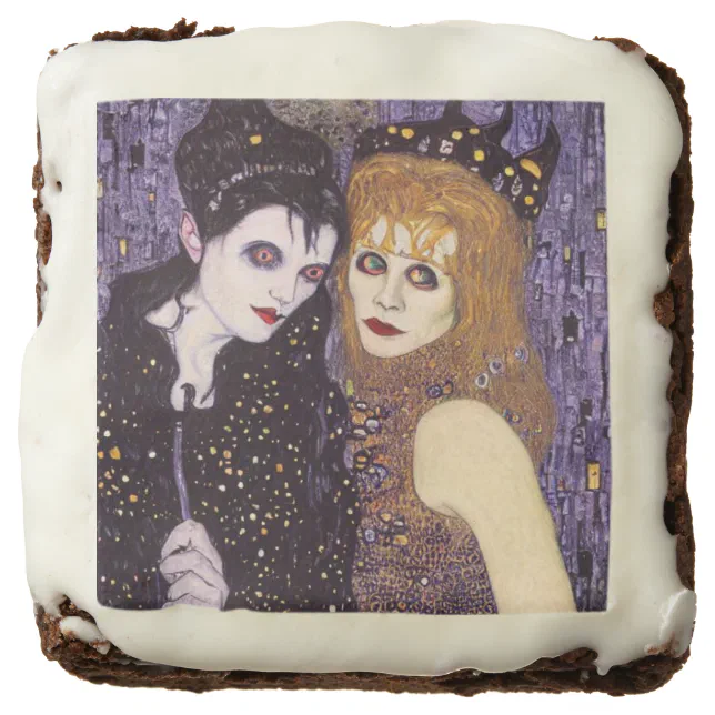 Vampire et sorcière à Halloween Poster Brownie