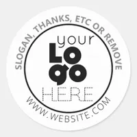 add logo here: create your own custom business classic round sticker