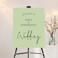 Minimalist Lime Cream Welcome to Wedding Foam Board