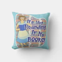  Book Hoarding Gal Retro Kitschy Cartoon Fun Throw Pillow