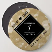 Elegant 1st Paper Wedding Anniversary Celebration Button