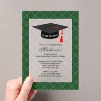Green Class of 20XX Graduation Party Acrylic Invitations