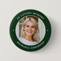 In Loving Memory Custom Text Photo Memorial Button