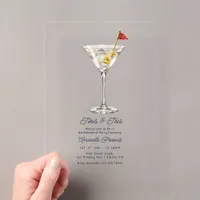Tinis & Tees Preppy Golf Bachelorette Party Acrylic Invitations