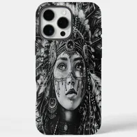 Feathered Indian girl warrior iPhone 16 Pro Max Case