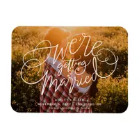 Handwritten Calligraphy Photo Save the Date Magnet