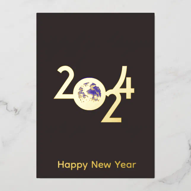 Earth in 2024 - minimalist design foil invitation