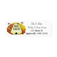 Honey Bees Hive Return Mailing Address Label