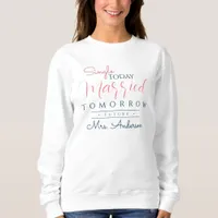 Future Mrs Bride Pink and Navy Blue Script Sweatshirt