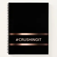 Black rose gold crushingit motivational notebook