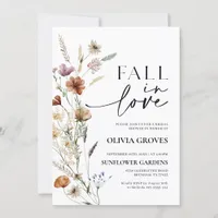 Fall in Love Wildflower Bridal Shower Invitation 