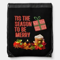Tis The Season To Merry Aesthetic Unique Drawstring Bag