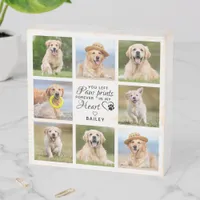 Paw Prints On My Heart Pet Memorial Photo Collage Wooden Box Sign