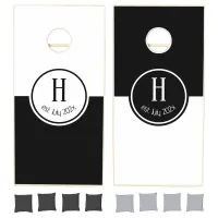 Black & White Cornhole Wedding Set