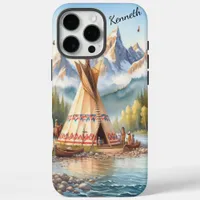 Traditional Native Indian Teepee Nature Scene Digi iPhone 16 Pro Max Case