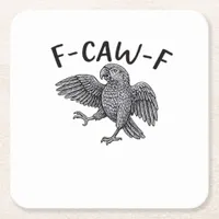 F-Caw-F Classic Minimal Clean Square Paper Coaster