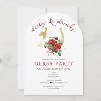 Modern Race Horse Derby & Drinks Party Equestrian Invitation