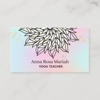 *~* Creamy Pastels Mandala Glitter Spiritual Yoga Business Card