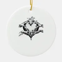 Protecting A Heart Skeleton Hand Heart Classic Ceramic Ornament