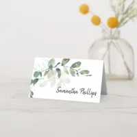 Elegant Eucalyptus Watercolor Wedding Place Card