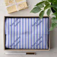 Blue stripes Custom Text Tissue Paper