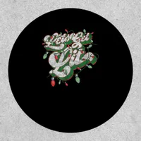 Let's Get Lit - Funny Drinking Christmas Light Gra Patch