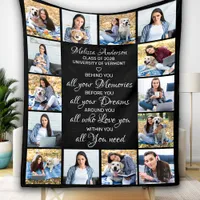 Graduate 14 Photo Collage Inspirational Graduation Fleece Blanket