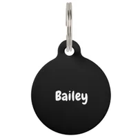 Custom Personalized Name Photo Black Pet ID Tag