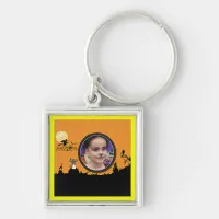 Halloween Night in Orange Glow Add Your Photo Keychain