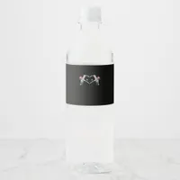 Never Wilts Skeleton Hands Roses Artistic Design Water Bottle Label