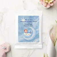 Baby Boy Shower Invite Moonlight Stars Watercolor Hot Chocolate Drink Mix