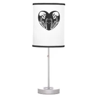 Skeleton Heart Hands Sign Halloween Costume Retro  Table Lamp