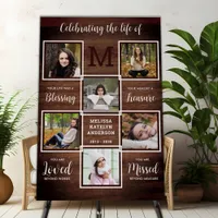 Rustic Memorial Unique 6 Photo Collage Funeral  Foam Board