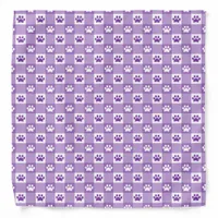 Purple Gingham with Paw Prints Bandana