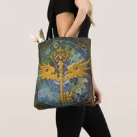 Steampunk Winged Key Tote Bag