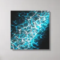 Blue and White Lightning Water Reflection  Canvas Print