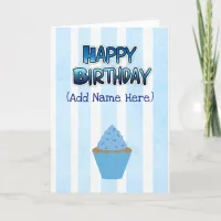 Happy Birthday to you Card Blue Cupcake